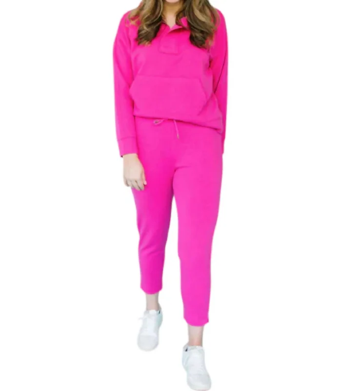 Carson Jogger Pants In Pink Soft Wool Pants
