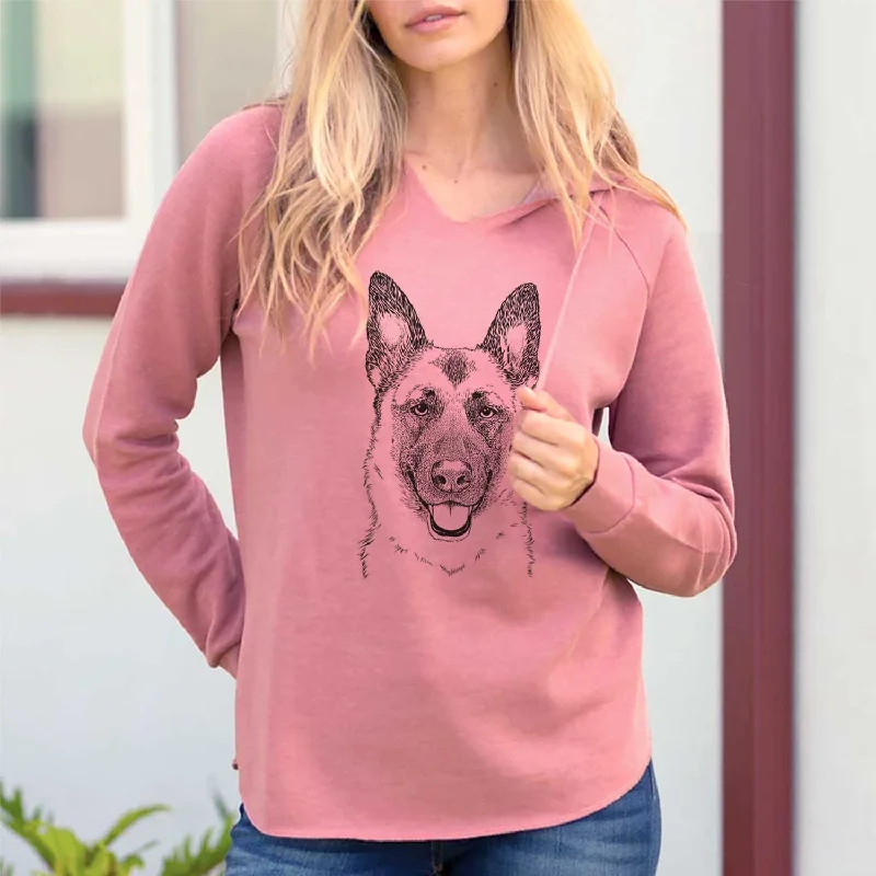 Trooper the German Shepherd - Cali Wave Hooded Sweatshirt Hoodie with Emblem Brand Identity Trooper the German Shepherd - Cali Wave Hooded Sweatshirt Hoodie with Emblem Brand Identity
