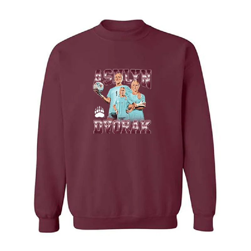 Montana - NCAA Women's Soccer : Ashlyn Dvorak - Player Collage Crewneck Sweatshirt Hoodie with Tie-Dye Psychedelic Retro Montana - NCAA Women's Soccer : Ashlyn Dvorak - Player Collage Crewneck Sweatshirt Hoodie with Tie-Dye Psychedelic Retro