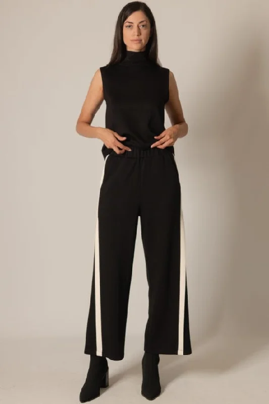 Before You Collection Contrast Stripe Modal Pants High-Waist Yoga Pants