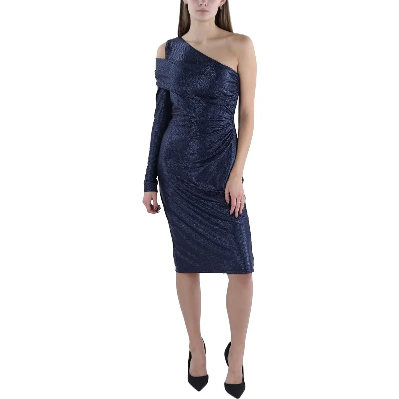 Womens Knit Metallic Cocktail And Party Dress Tunics Mesh breathable