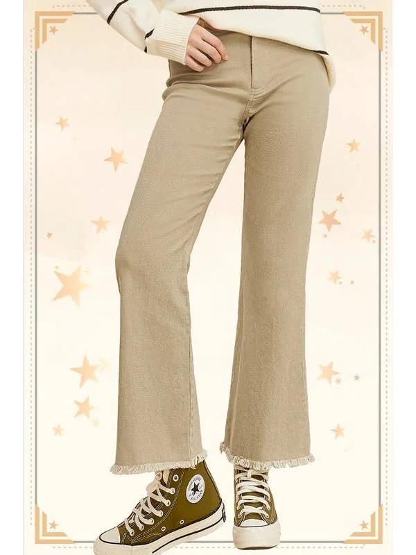 La Miel Soft Washed All Season Stretchy Pants in Tan Chic Slim Fit Pants