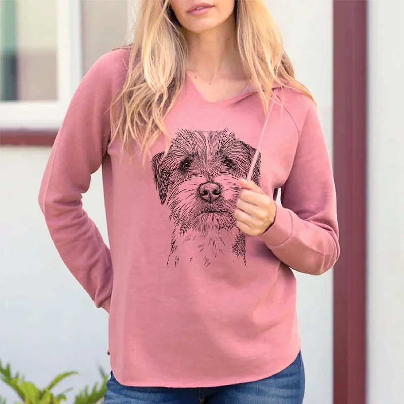 Feis the Parson Russell Terrier - Cali Wave Hooded Sweatshirt Hoodie with Hem Raw Edge Edgy Unfinished Feis the Parson Russell Terrier - Cali Wave Hooded Sweatshirt Hoodie with Hem Raw Edge Edgy Unfinished
