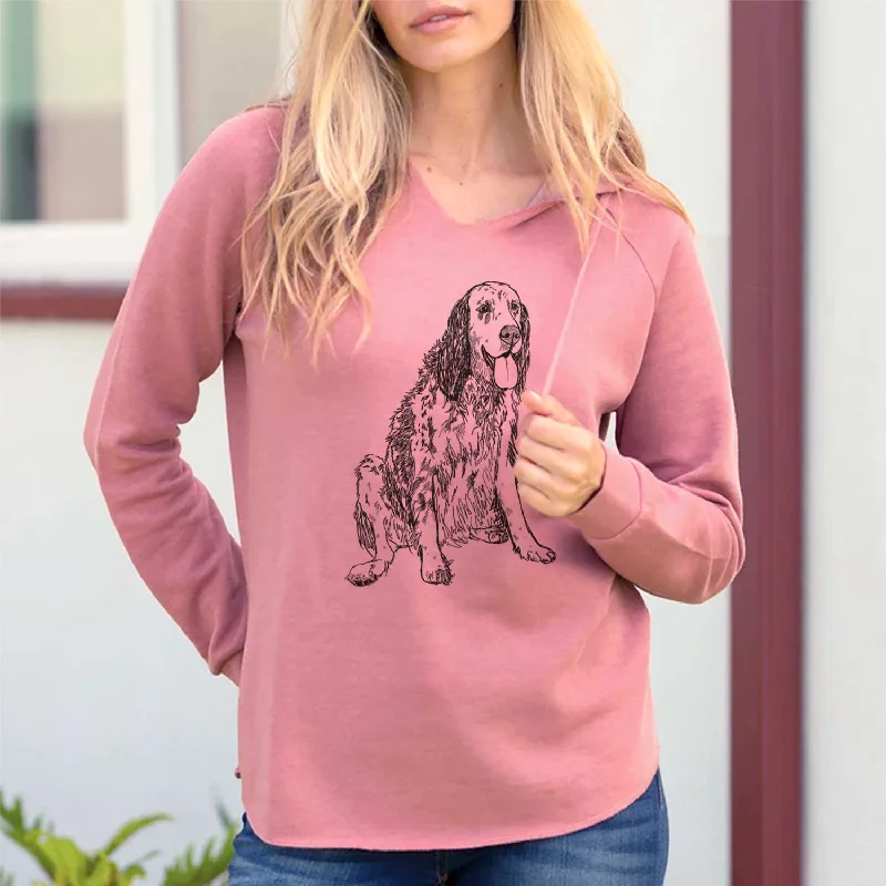 Doodled Otis the English Setter - Cali Wave Hooded Sweatshirt Hoodie with Ribbed Cuffs Snug Fit Comfort Doodled Otis the English Setter - Cali Wave Hooded Sweatshirt Hoodie with Ribbed Cuffs Snug Fit Comfort