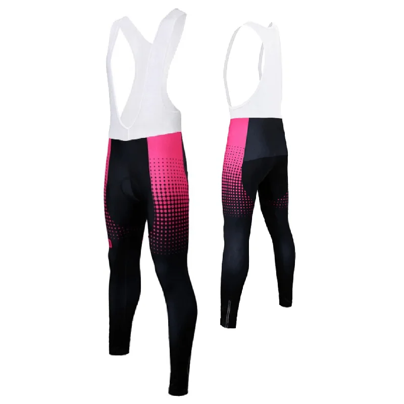 Women's Pink Gradient Padded Bib Pants Fashionable Sporty Pants