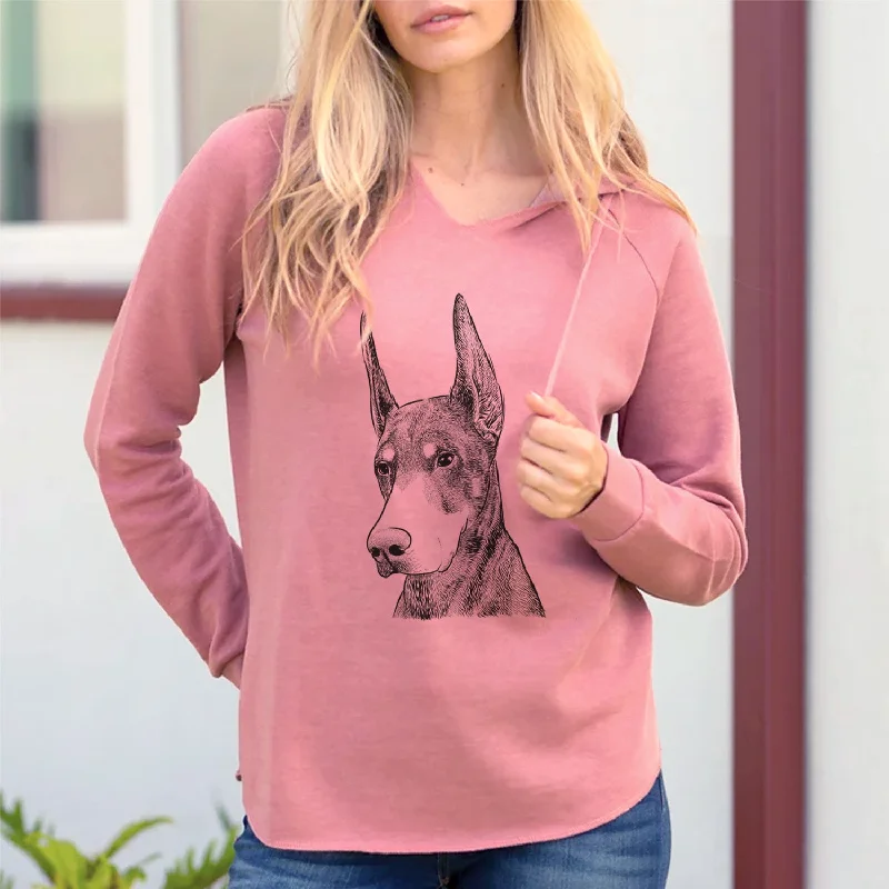 Bare Sunny the Doberman Pinscher - Cali Wave Hooded Sweatshirt Hoodie with Relaxed Fit Easy Casual Bare Sunny the Doberman Pinscher - Cali Wave Hooded Sweatshirt Hoodie with Relaxed Fit Easy Casual