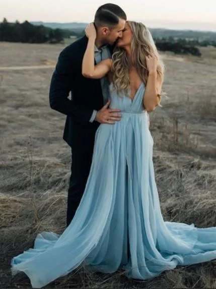 Sexy Deep V neck Chiffon Evening Party Dress, Long Prom Dresses Tunics Versatile stylish Sexy Deep V neck Chiffon Evening Party Dress, Long Prom Dresses Tunics Versatile stylish