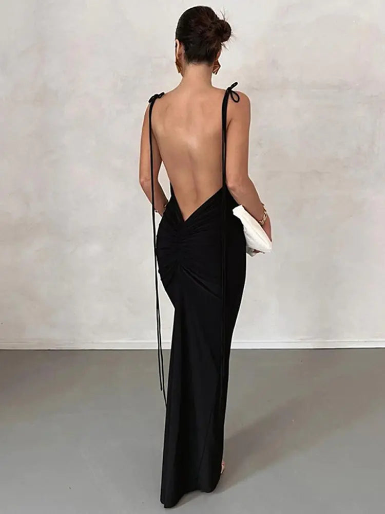 Sexy Backless Women's Party Dress Tunics Practical easy-care