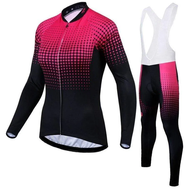 Women's Pink Long Sleeve Cycling Jersey or Pants Casual Wide Pants