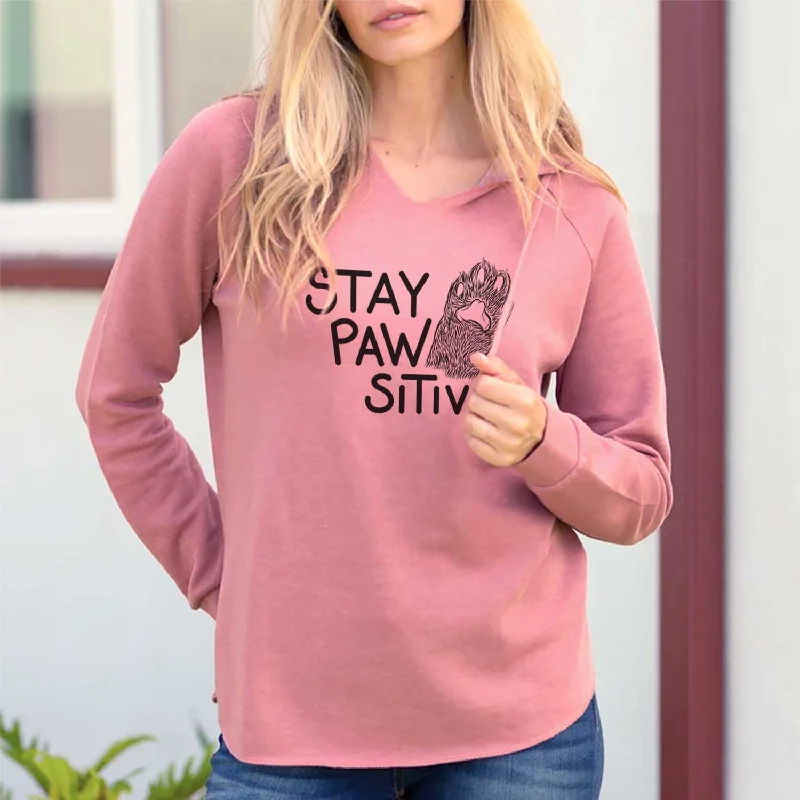 Stay Pawsitive - Cat Paw - Cali Wave Hooded Sweatshirt Hoodie with Sequins Glamorous Eye-catching Stay Pawsitive - Cat Paw - Cali Wave Hooded Sweatshirt Hoodie with Sequins Glamorous Eye-catching