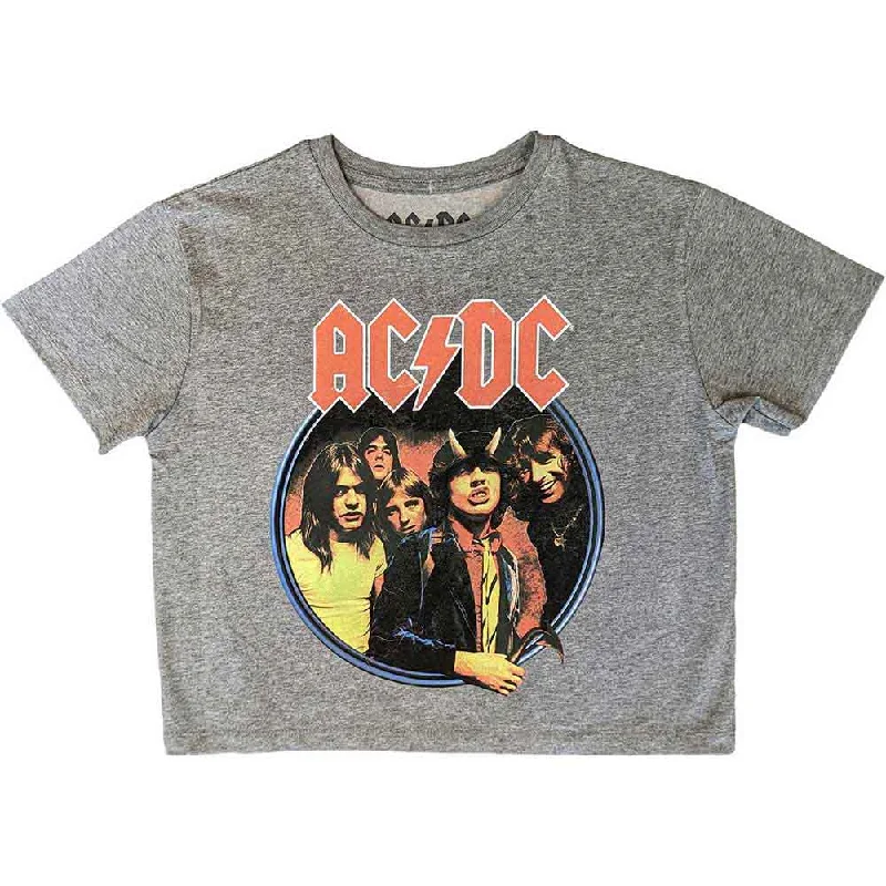 AC/DC Attractive Crop Top, Highway To Hell Circle Anti-Pilling Machine Wash Handmade AC/DC Attractive Crop Top, Highway To Hell Circle Anti-Pilling Machine Wash Handmade
