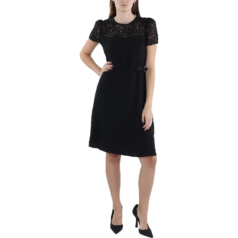 Womens Lace Trim Above Knee Cocktail And Party Dress Tunics Party sparkling
