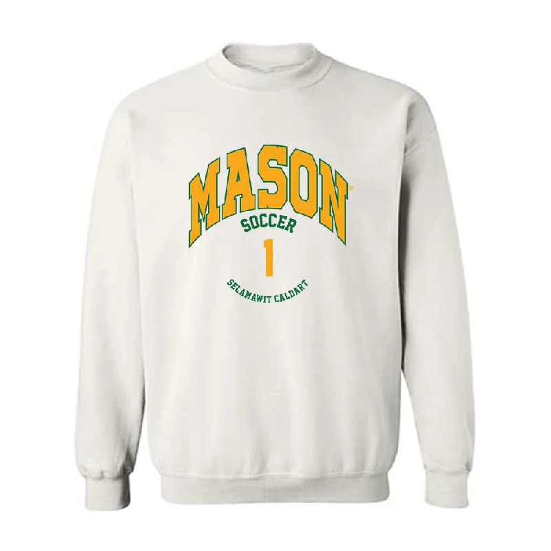 GMU - NCAA Women's Soccer : Selamawit Caldart - Classic Fashion Shersey Crewneck Sweatshirt Hoodie with Ribbed Neckline Snug Warm