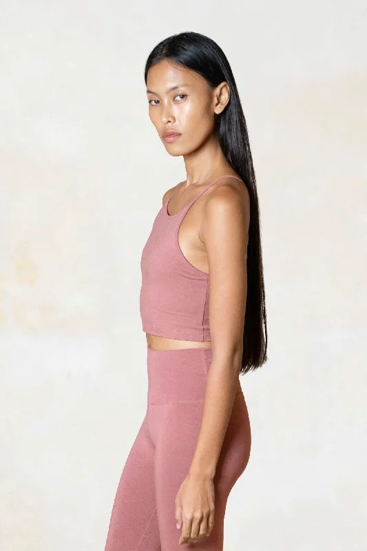 Ester Bamboo Built-in Bra Crop Top Cotton Fabric Linen Fabric Terry Fabric