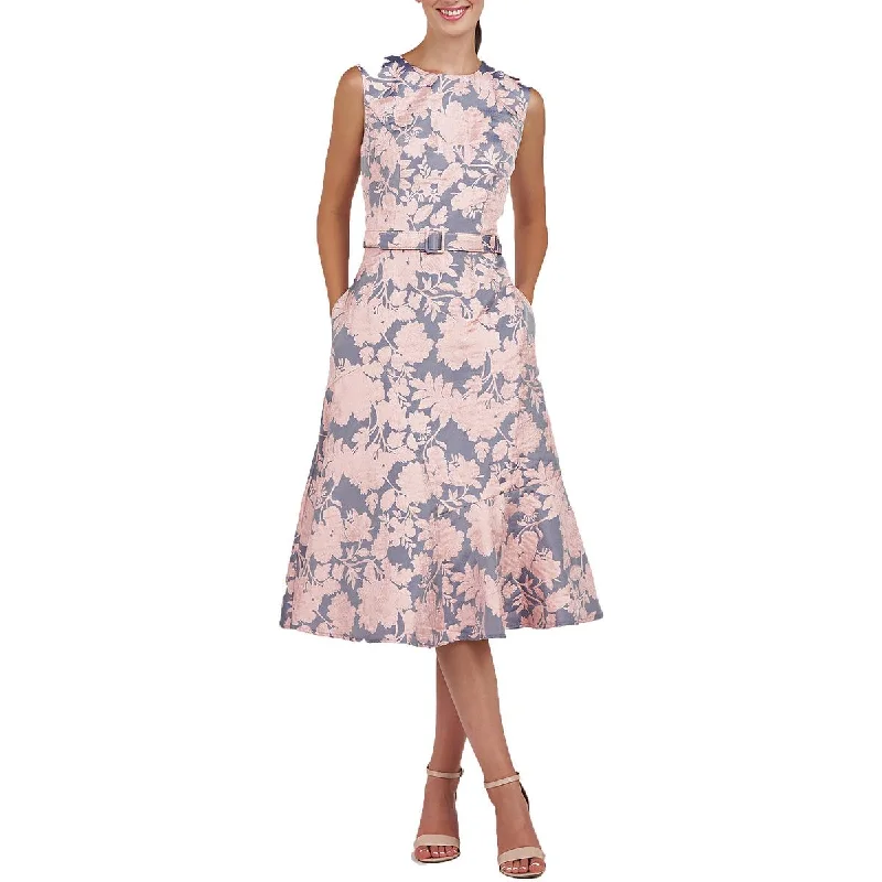 Womens Floral Knee-Length Cocktail And Party Dress Tunics Luxurious premium
