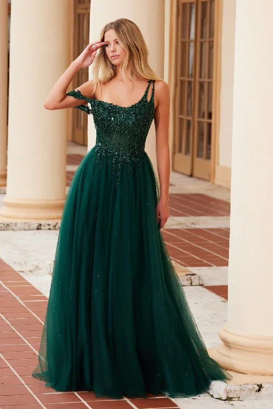 Nox Anabel -F1567 Embroidered Bodice Tulle A-Line Dress Tunics Stylish elegant