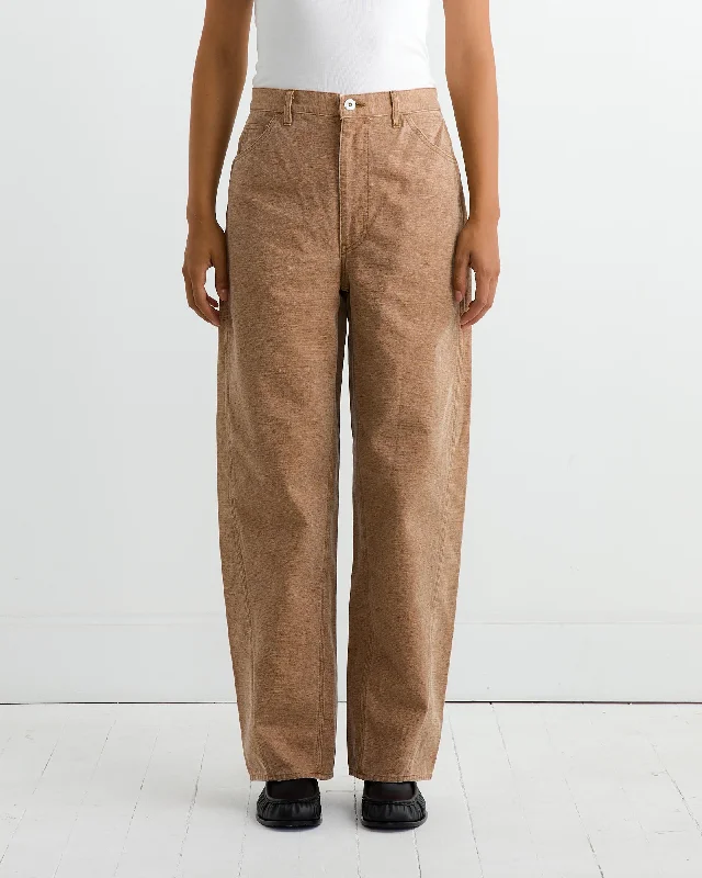 Canvas Pant in Light Brown Classic Straight Pants