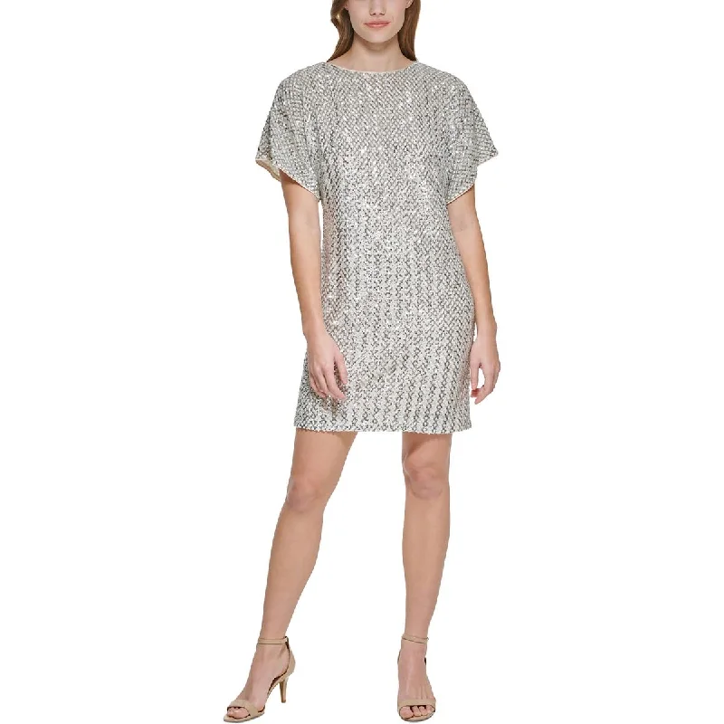 Womens Sequin Mini Cocktail And Party Dress Tunics Sophisticated sleek