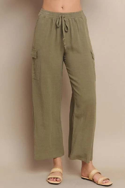 Linen Cargo Pants Cozy Maternity Pants