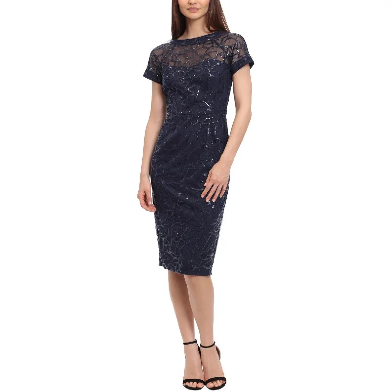 Womens Sequined Sheath Cocktail And Party Dress Shift Classic Vintage