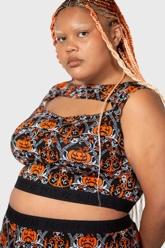 Fascinate Crop Top [PLUS] Solid Color Striped Floral