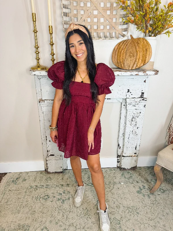 Faye babydoll Dress in Maroon Tunics Custom made