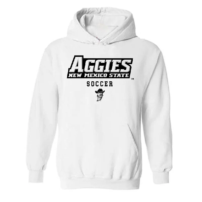 NMSU - NCAA Women's Soccer : Janae Shaklee - Classic Shersey Hooded Sweatshirt Hoodie with Ribbed Cuffs Snug Fit Comfort NMSU - NCAA Women's Soccer : Janae Shaklee - Classic Shersey Hooded Sweatshirt Hoodie with Ribbed Cuffs Snug Fit Comfort