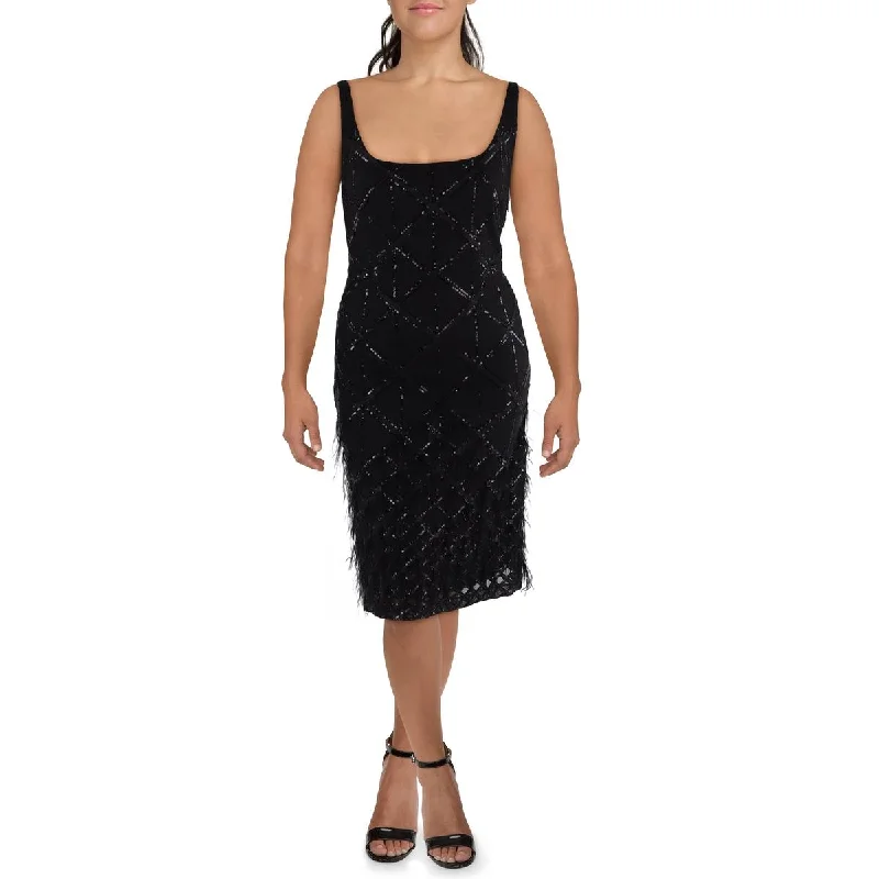 Womens Sequined Knee-Length Cocktail And Party Dress Tunics Designer luxury