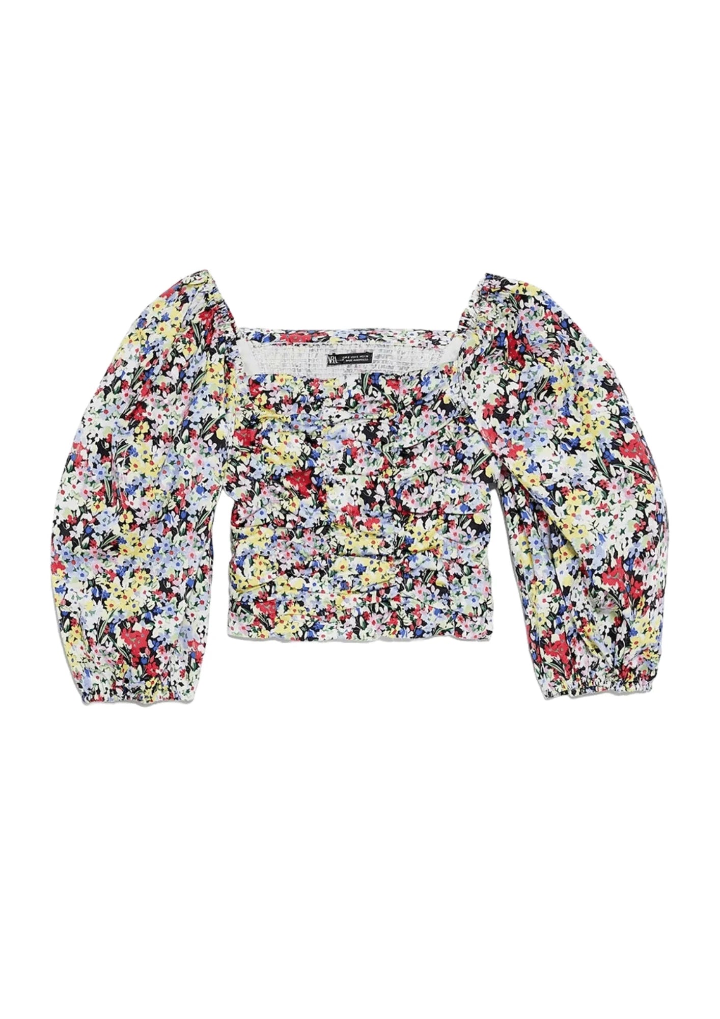 FLORAL CROP TOP Lace Blend Ribbed Blend Corduroy Blend