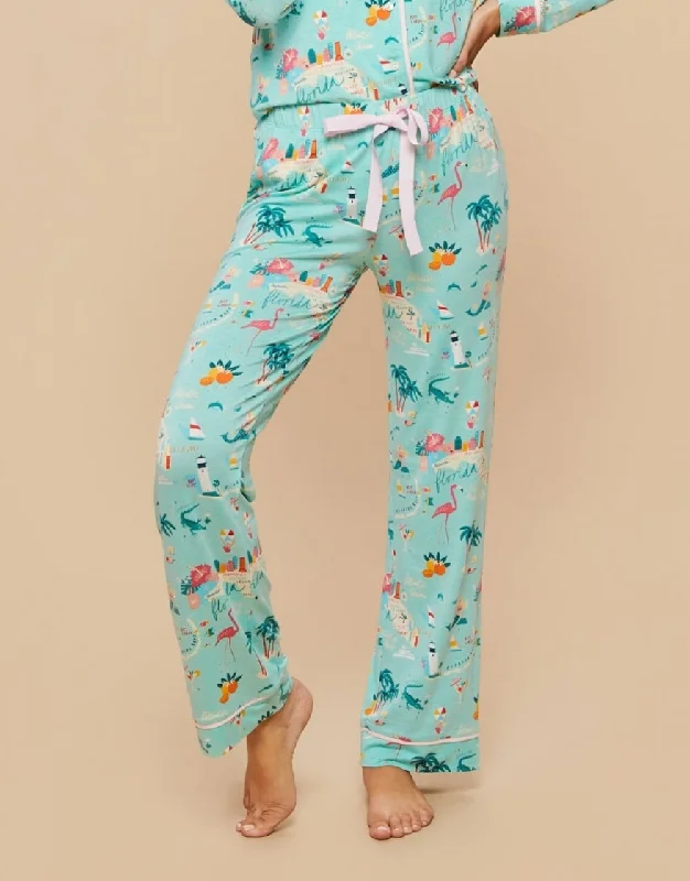 Spartina Florida Pajama Pant Trendy Wide-Leg Pants