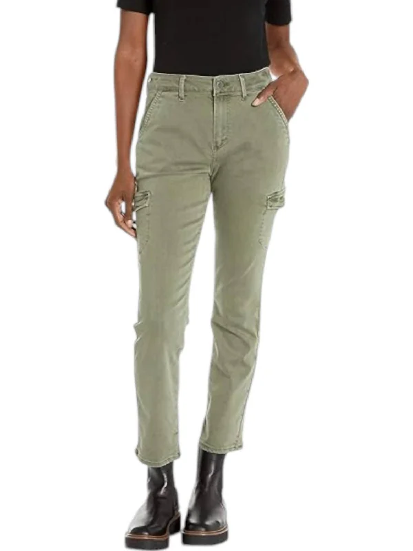 Jolie High Rise Slim Pants In Vintage Ivy Green Classic Bootcut Trousers