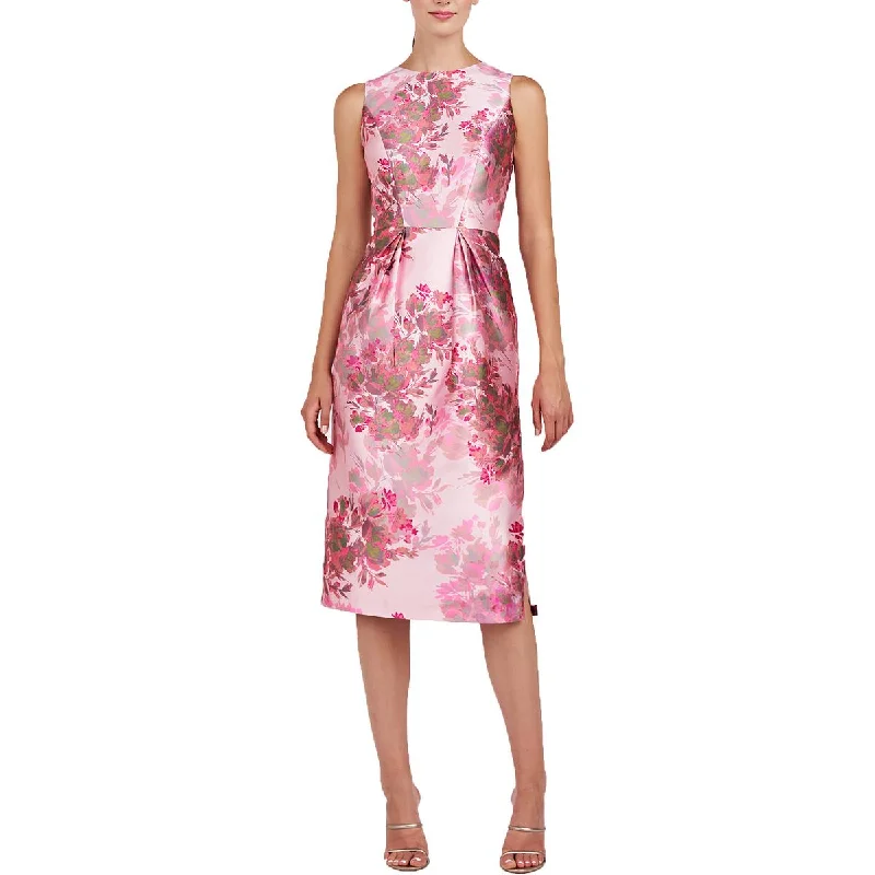 Womens Floral Print Knee-Length Cocktail And Party Dress Tunics Practical easy-care