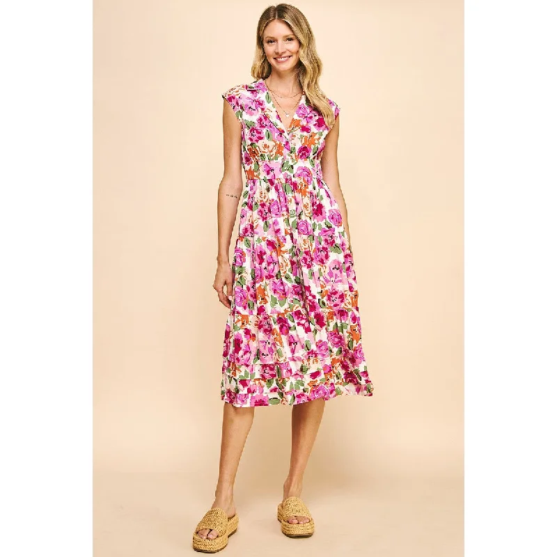Thalia Collared Buttondown Midi PINCH Dress Tunics Leisure comfortable