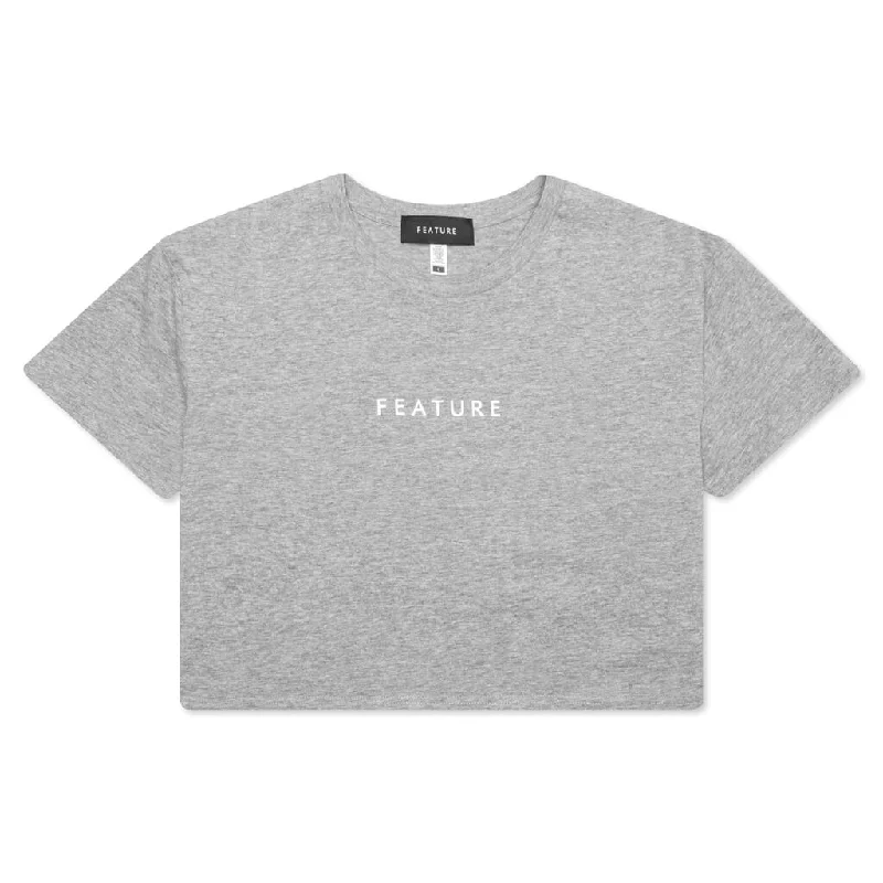 Women's Crop Top - Athletic Heather Chenille Blend Fleece Blend Nylon Blend