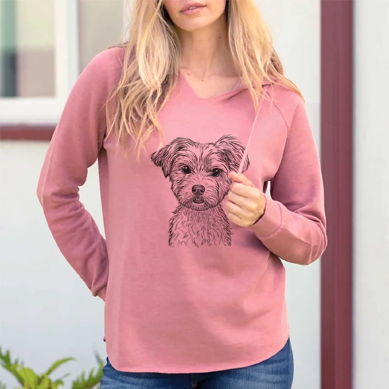 William Mitchell Newman the Yorkshire Terrier - Cali Wave Hooded Sweatshirt Hoodie with Hem Fringe Bohemian Relaxed William Mitchell Newman the Yorkshire Terrier - Cali Wave Hooded Sweatshirt Hoodie with Hem Fringe Bohemian Relaxed