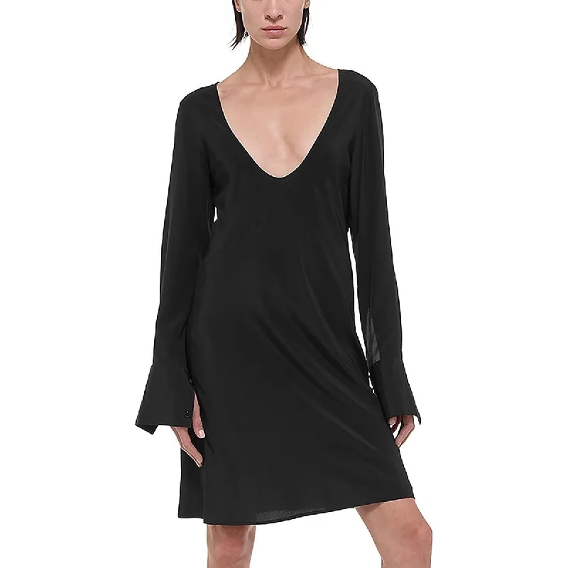 Opaque Womens V Neck Midi Cocktail And Party Dress Tunics New arrival