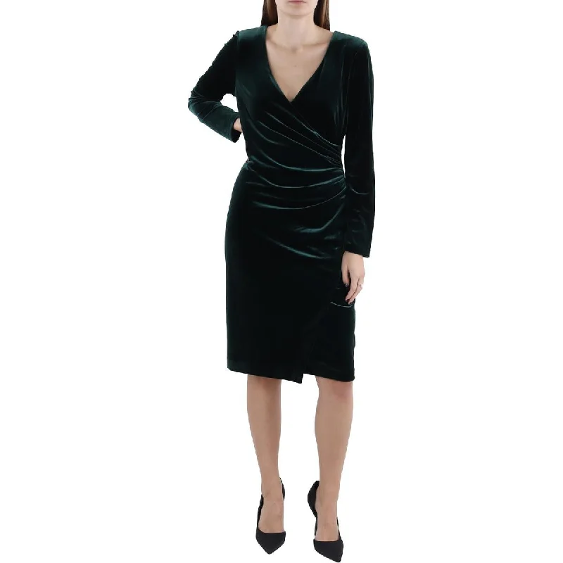 Womens Velvet Knee-Length Cocktail And Party Dress Tunics Occasion special