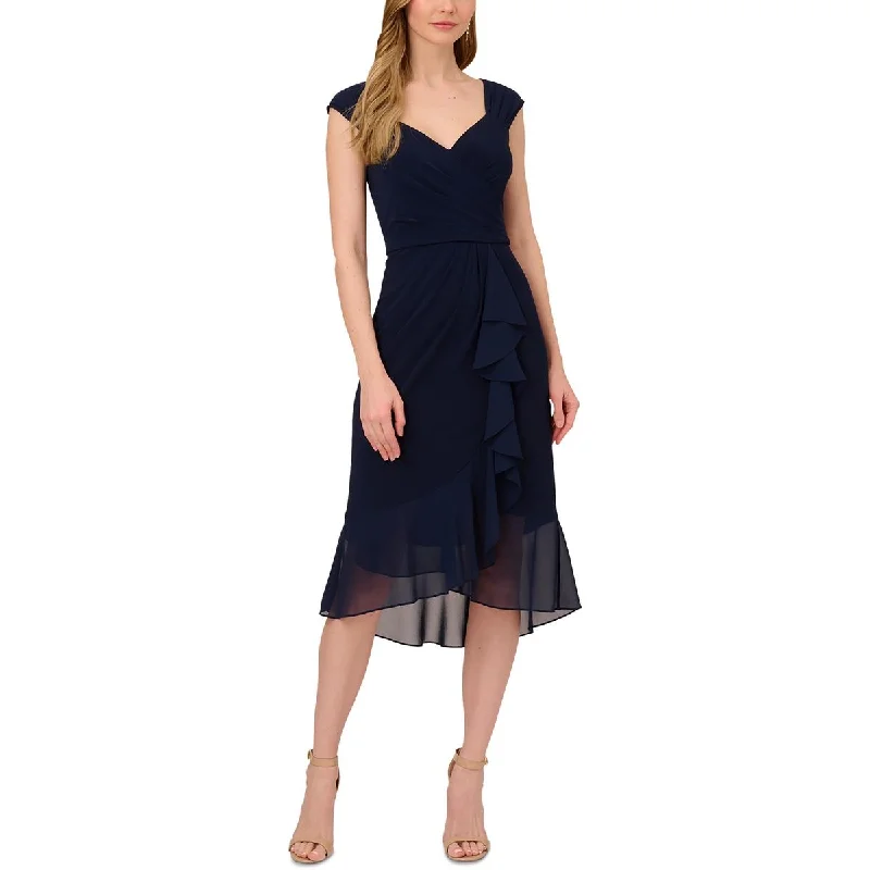 Womens Draped Pleated Cocktail And Party Dress Tunics Summer linen