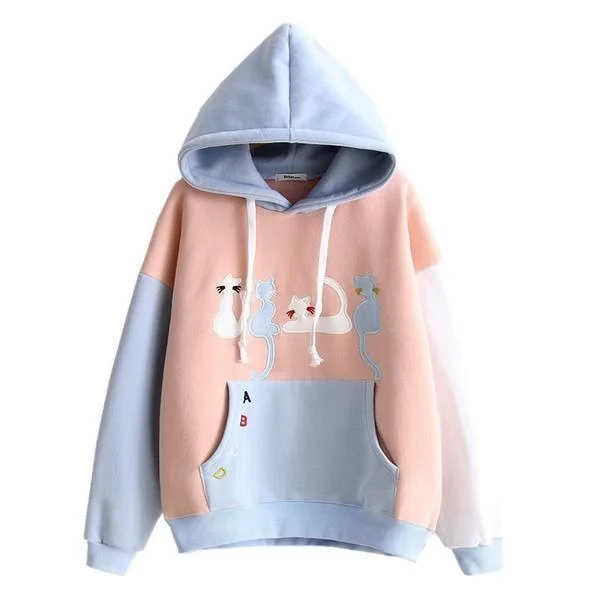 Little Neko Hoodie Hoodie with Embroidery Detailed Premium