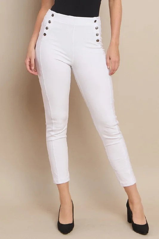 High-Rise Sailor Pants Formal Slim Pants