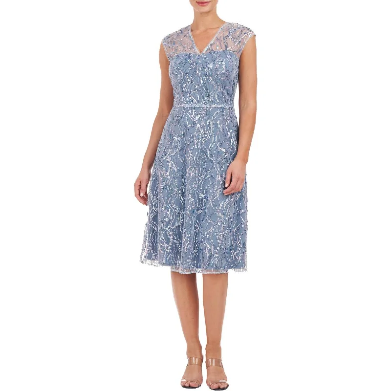 Womens Sequin Illusion Cocktail And Party Dress Tunics Stylish elegant