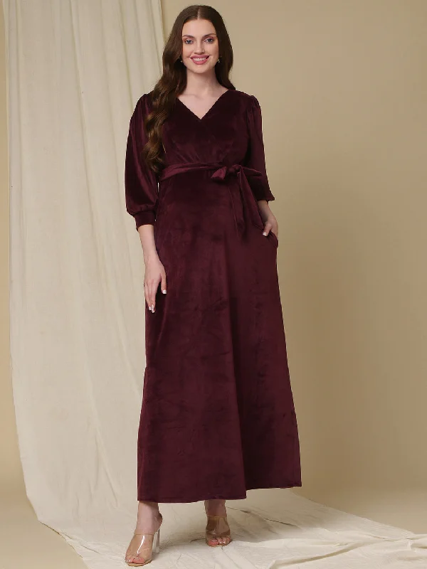 Velvet Maternity Party Dress Tunics Polka dots
