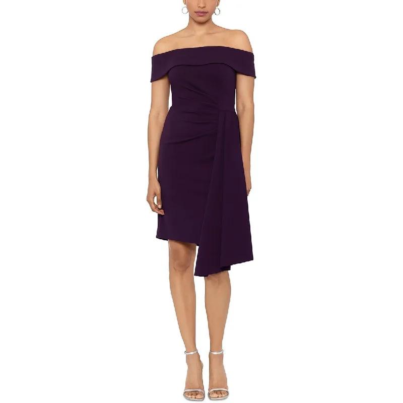 Womens Crepe Off-The-Shoulder Cocktail And Party Dress Tunics Gym athletic