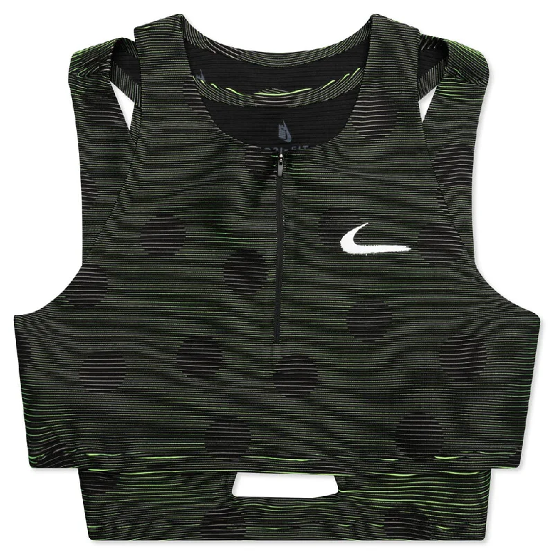 Nike x Off-White Women's Crop Top - Black Striped Floral Plaid