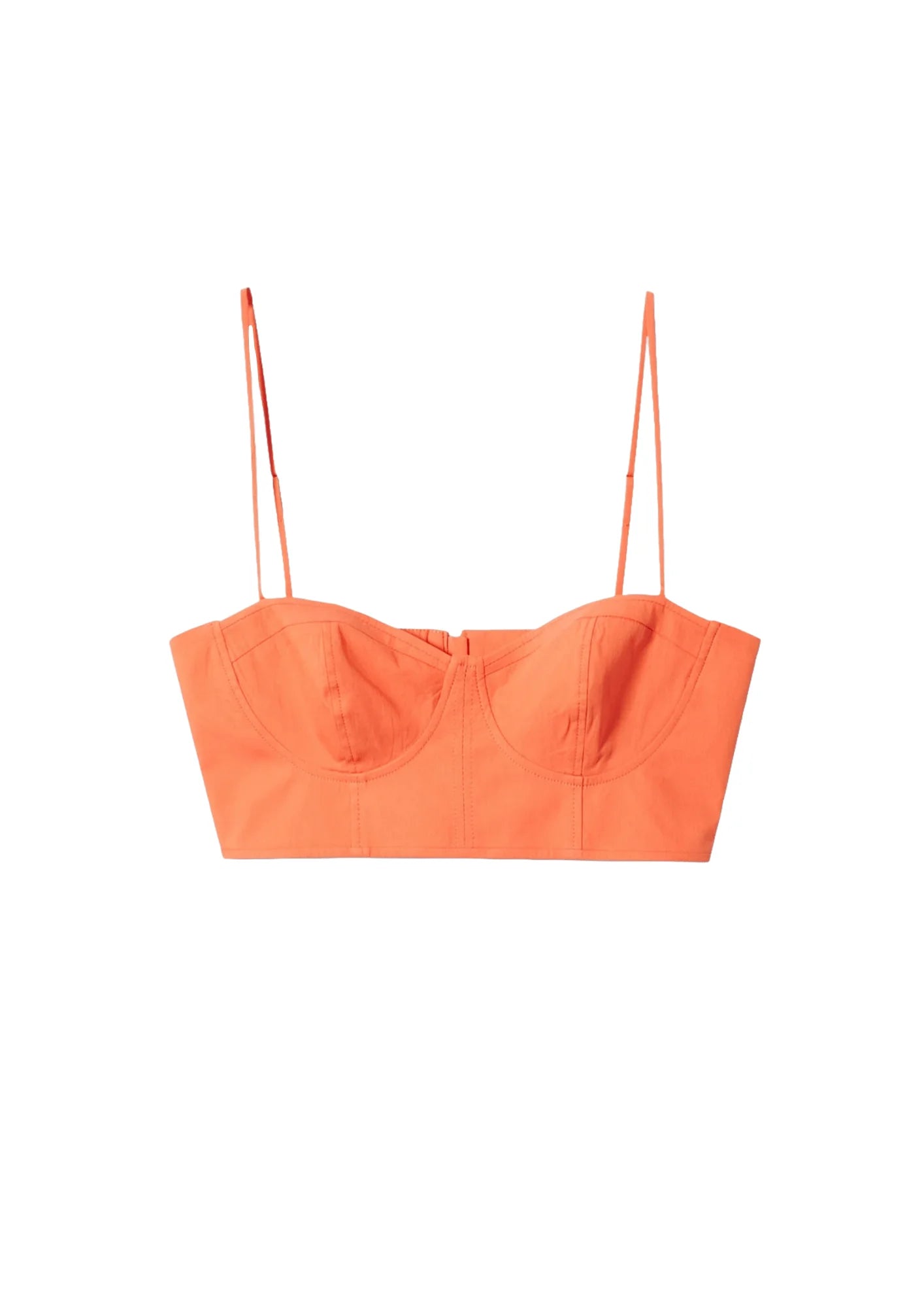 ORANGE CROP TOP Spandex Blend Rayon Blend Denim Blend