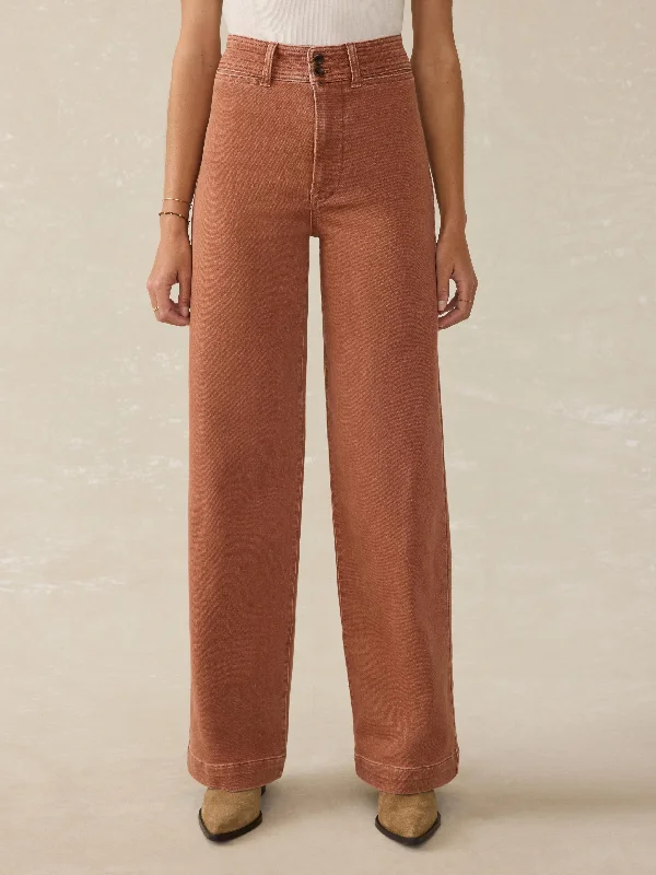 Stretch Terry Harbor Pant - Russet Sleek Black Pants