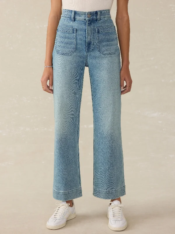 Stretch Terry Patch Pocket Ankle Pant - Eastern Shore Wash Wide-Legged Palazzos