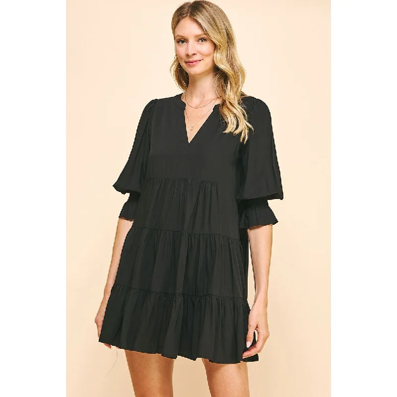 Rowan V Neck Tiered Mini PINCH Dress Tunics Mesh breathable