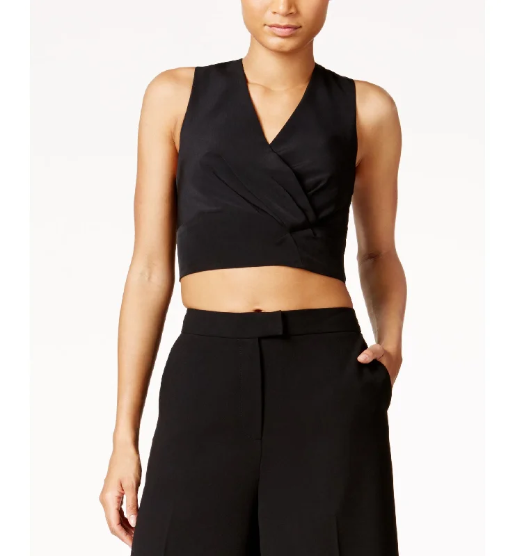 Rachel Rachel Roy Zip Back Crop Top Hooded Caped Shawl Collar
