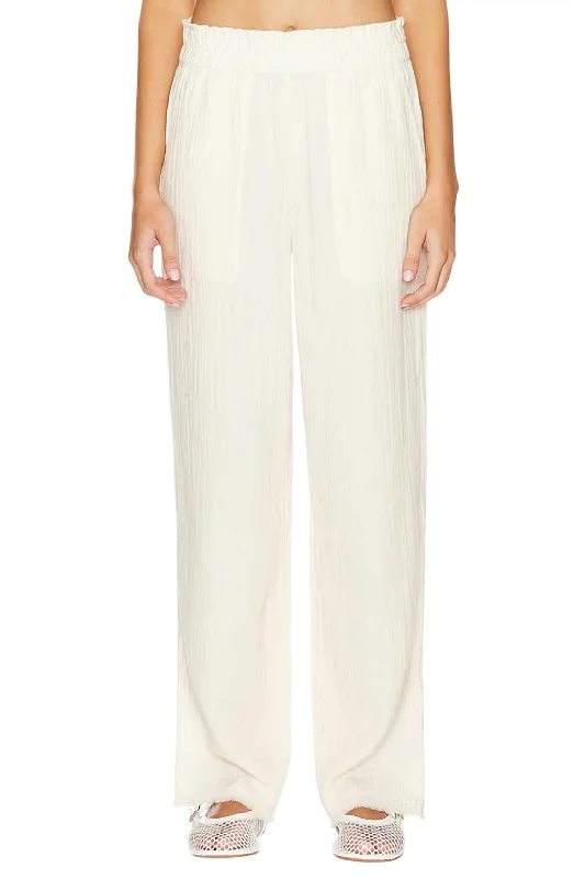 Leon Pants In Flax Comfy Cargo Trousers